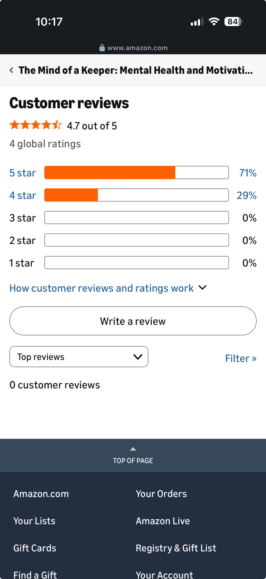 Amazon customer reviews — 4.7 out of 5
